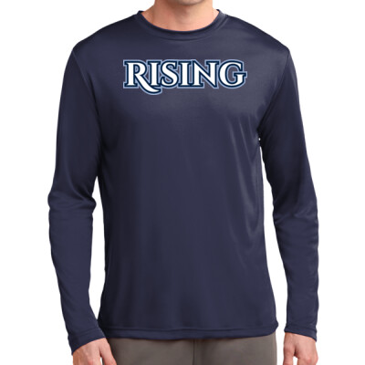 Adult Rising Long Sleeve Drifit Performance Tee  - Navy Thumbnail