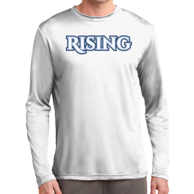 Adult Rising Long Sleeve Drifit Performance Tee  - White Thumbnail