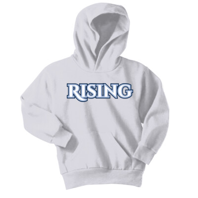 Youth Rising Fleece Hoodie w/ Optional Number on Sleeve - Grey Thumbnail