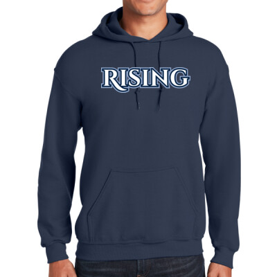 Adult Rising Heavyweight Fleece Hoodie w/ Optional Number on Sleeve - Navy Thumbnail