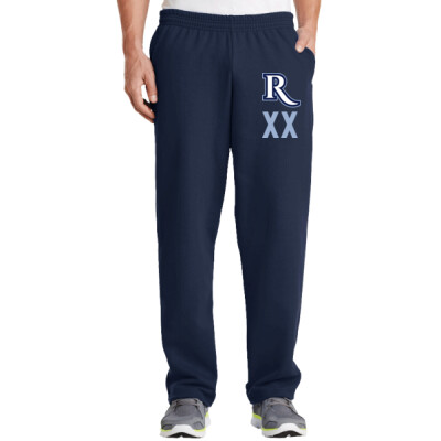 Adult "R" Fleece Pocketed Sweatpants w/ Optional Player Number - Navy Thumbnail