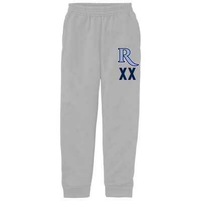 Youth "R" Fleece Sweatpants w/ Optional Player Number - Grey Thumbnail