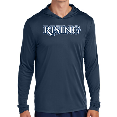 Adult Rising Long Sleeve Hooded Drifit Tee - Navy Thumbnail