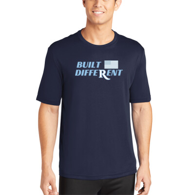 Adult Drifit Performance Tee - Built Different w/ Flag Thumbnail
