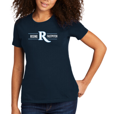 Ladies Crewneck Tee - Rising Fastpitch White Thumbnail
