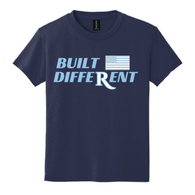 Youth Crewneck Tee - Built Different w/ Flag Thumbnail