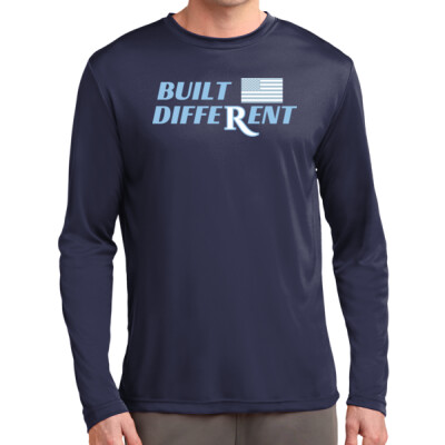 Adult Long Sleeve Drifit Performance Tee - Built Different w/ Flag Thumbnail