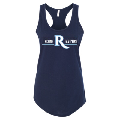 Ladies Next Level Racerback Tank - Rising Fastpitch White Thumbnail