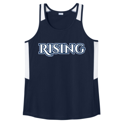 Ladies Rising Colorblock Drifit Performance Tank - Navy Thumbnail