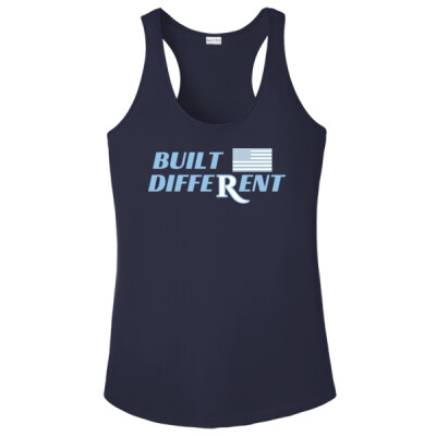 Ladies Drifit Performance Tank - Built Different w/ Flag Thumbnail