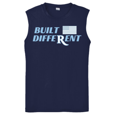 Adult Sleeveless Drift Performance Tee - Built Different w/ Flag Thumbnail