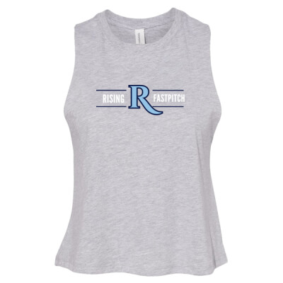Ladies Cropped Racerback Tank - Rising Fastpitch Blue Thumbnail