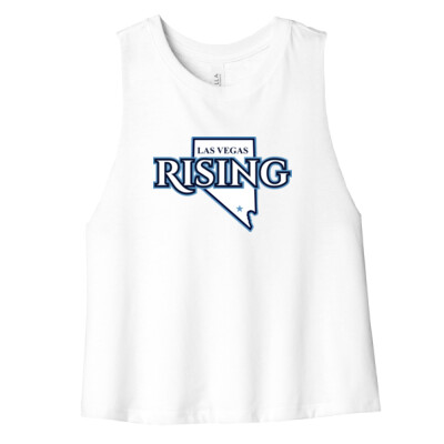 Ladies Las Vegas State Outline Cropped Racerback Tank Thumbnail