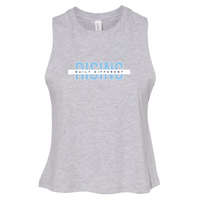 Ladies Cropped Racerback Tank - Rising Built Different Thumbnail